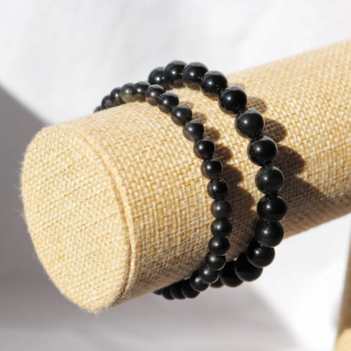 Bracelet en Obsidienne noire-0